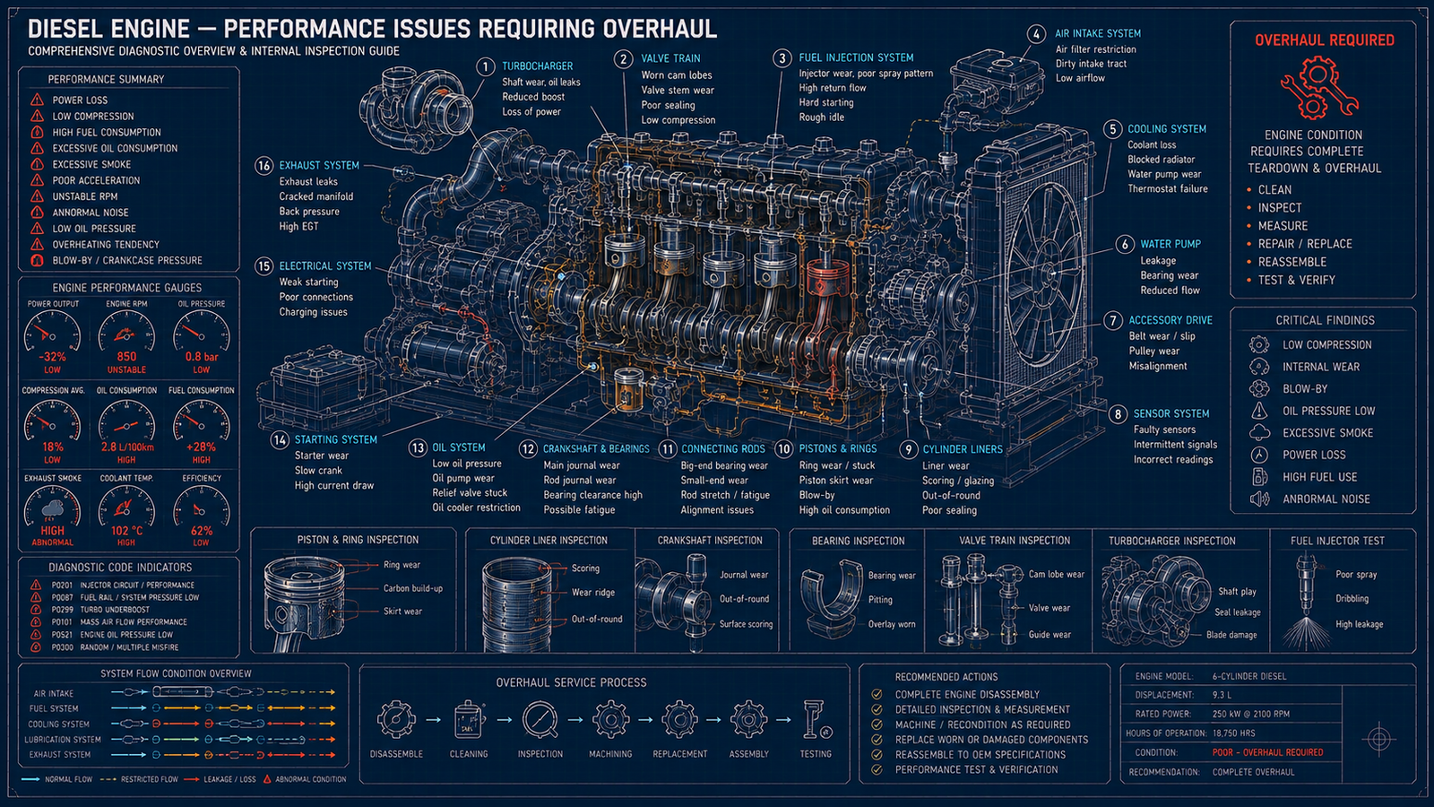 Diesel Engine - Performance Issues Requiring Overhaul