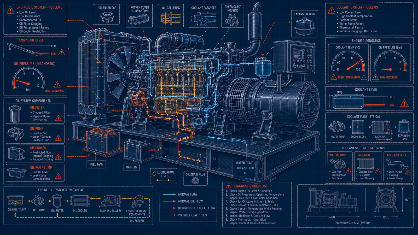 Generator - Oil or Coolant Leakage
