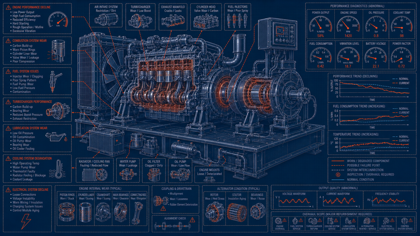 Generator Performance Issues Requiring Overhaul