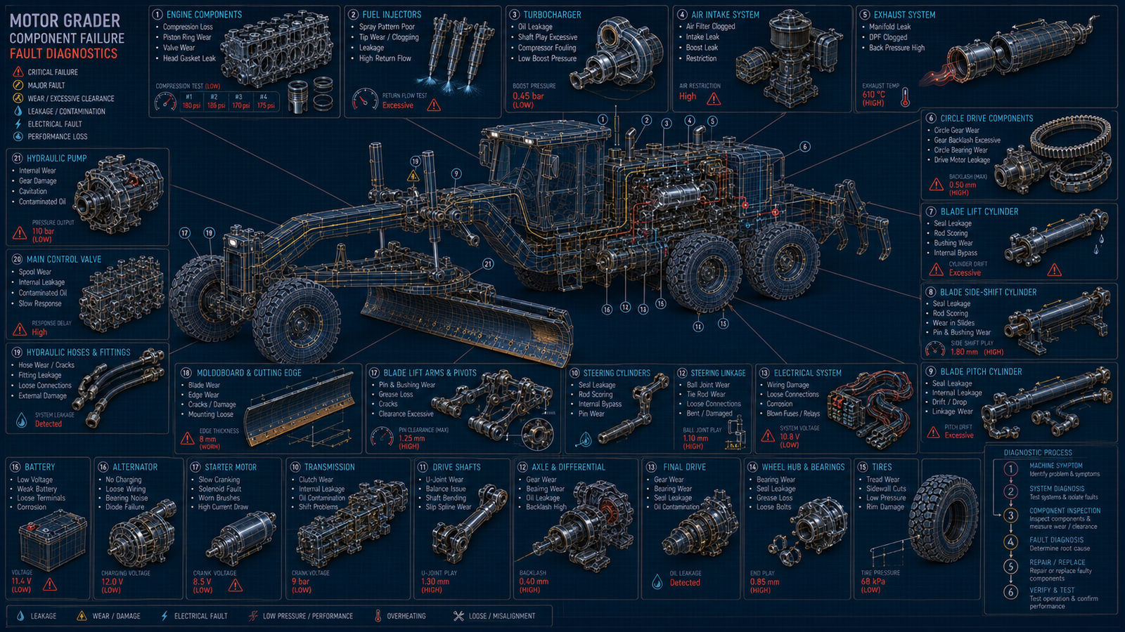 Motor Grader Component Related Failures