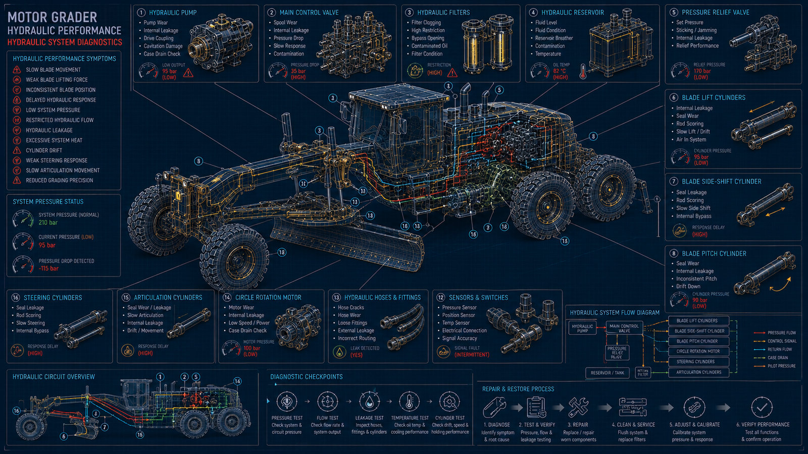 Motor Grader Hydraulic Performance Problems