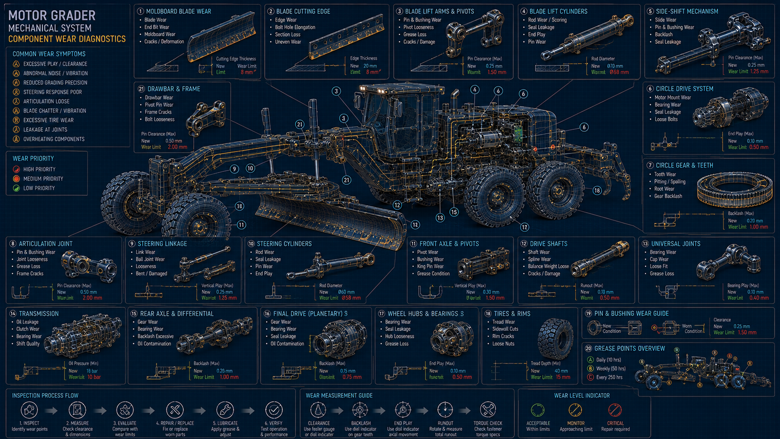 Motor Grader Mechanical Components Wear