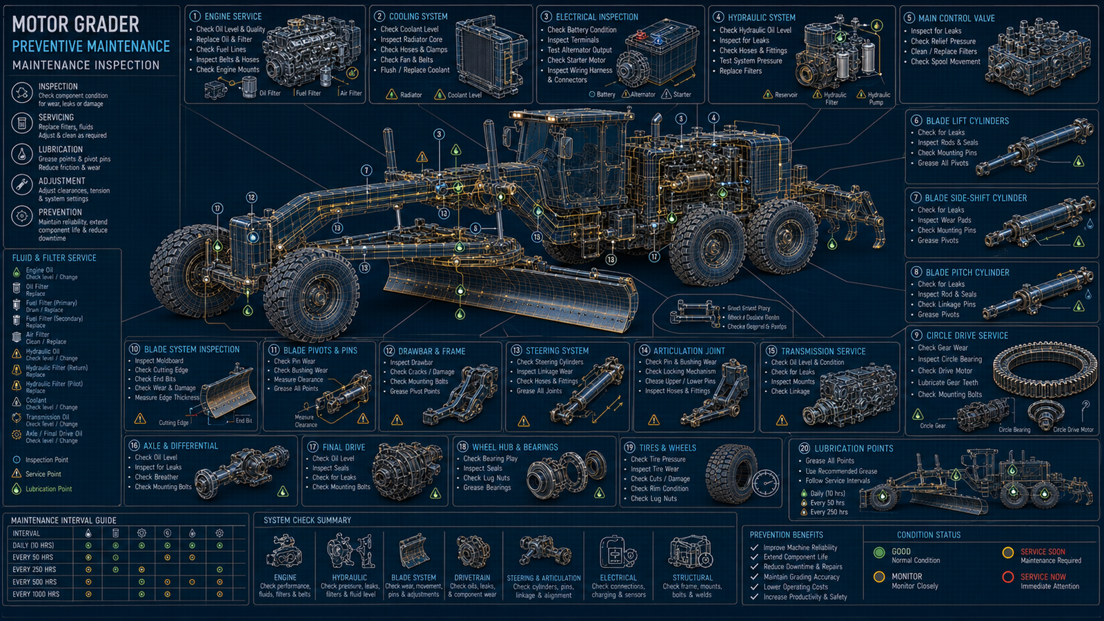 Motor Grader Preventive Maintenance Requirements