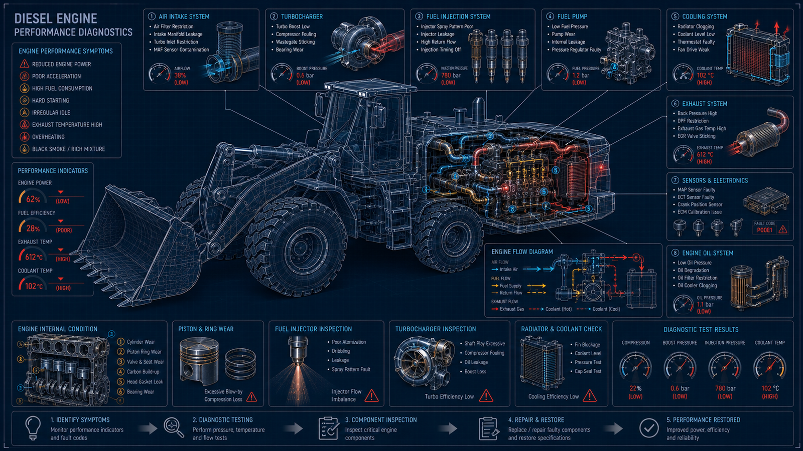 Wheel Loader Diesel engine performance issues