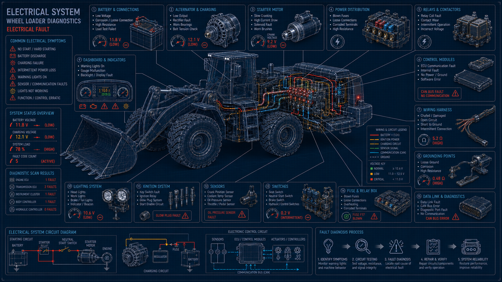 Wheel Loader Electrical Faults