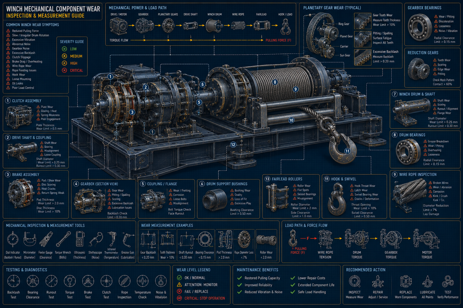 Winch Mechanical Component Wear